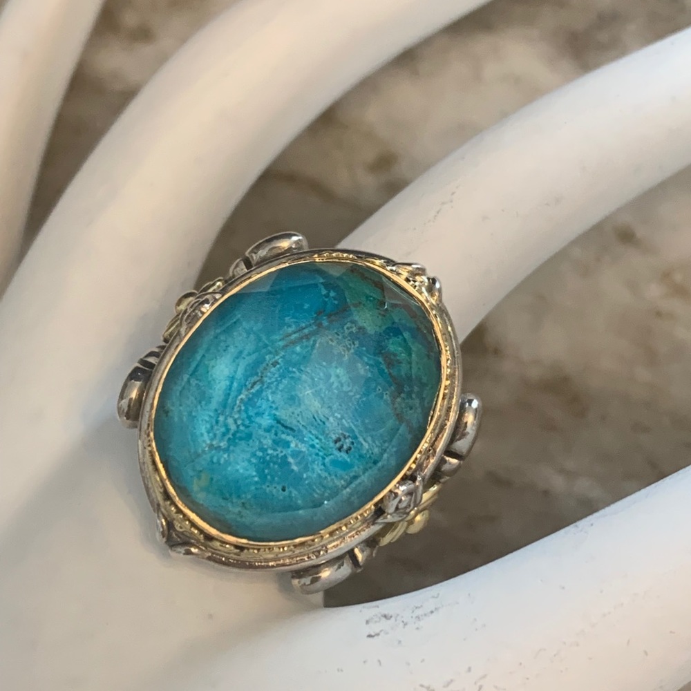 Stunning Konstantino SS/18k/Chrysocolla Ring